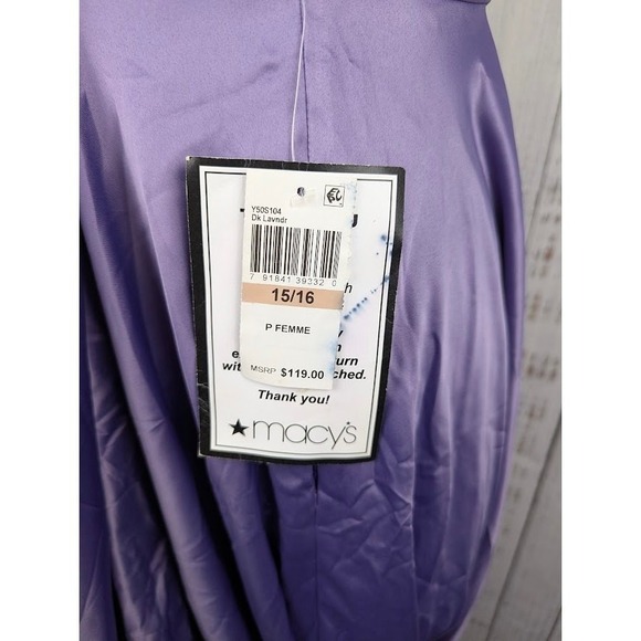 B Darlin Juniors' Satin a-Line Gown Dark Lavender Size 15/16‎ - Picture 5 of 5